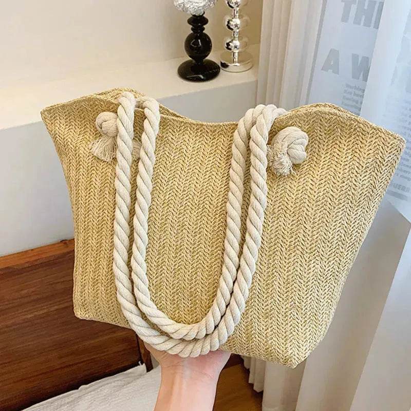 Large Capacity Straw Beach Shoulder Bag Shopping Bag - EX-STOCK Canada