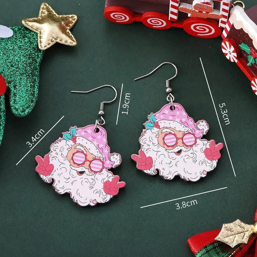 Funny Santa Claus Earrings Christmas Pendant Earrings Gift - EX-STOCK Canada