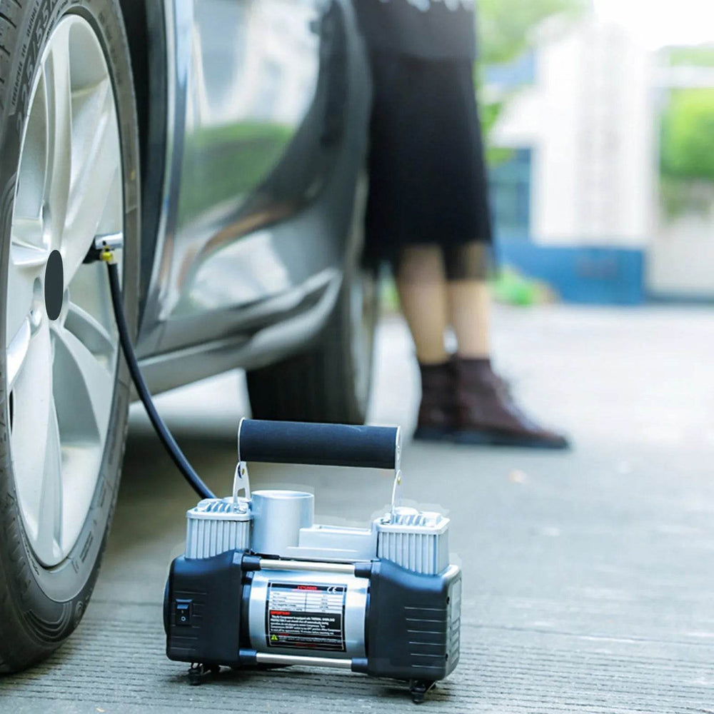 Portable High Power Metal Double Cylinder Car Tire Air compressor - EX-STOCK Canada