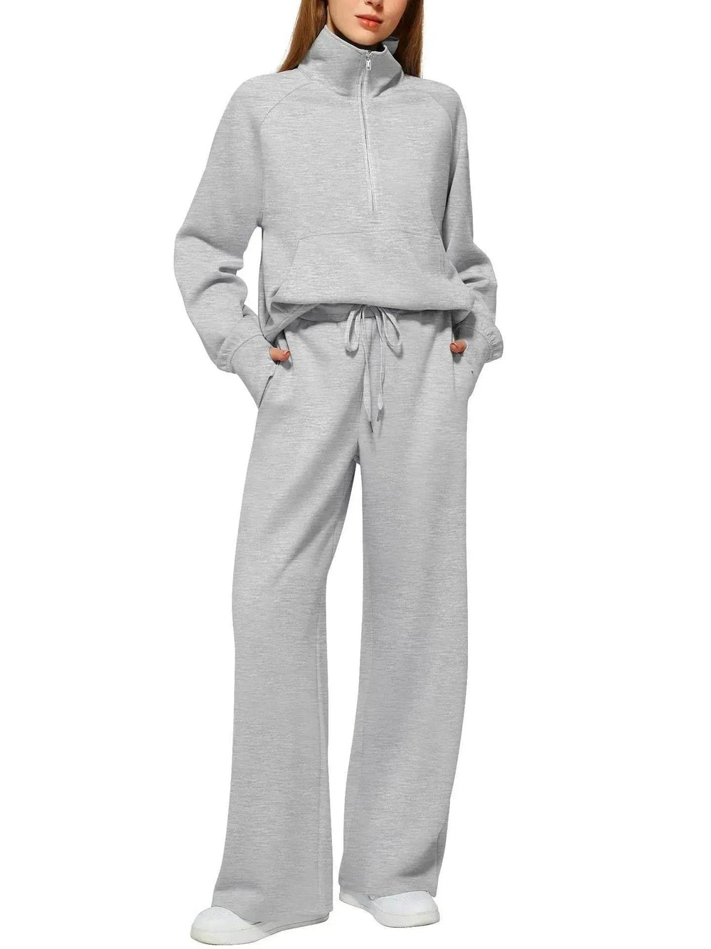 Plain Women Matching Casual Winter Tracksuit set joggers and hoodie set for women - EX-STOCK Canada