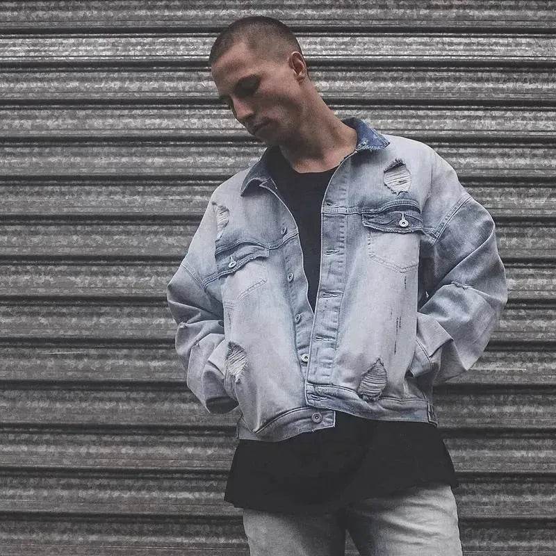 Casual Light Blue Cotton Denim Jacket for Men - EX-STOCK Canada