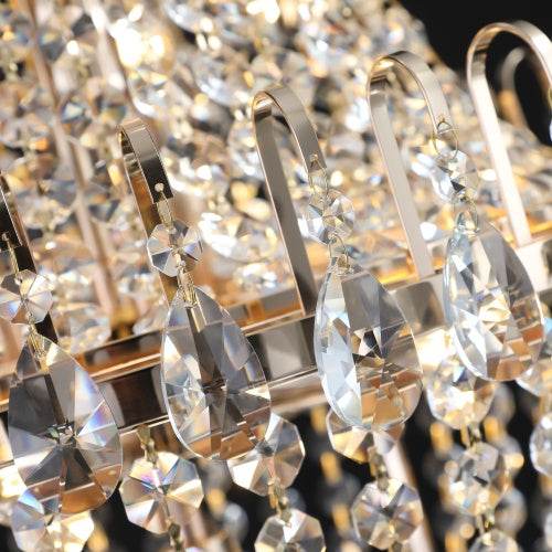 Golden Crystal Chandelier, Large Modern Luxury Chandelier, Suitable For Living Room, Dining Room, Bedroom, Hallway - No Bulb - EX-STOCK Canada