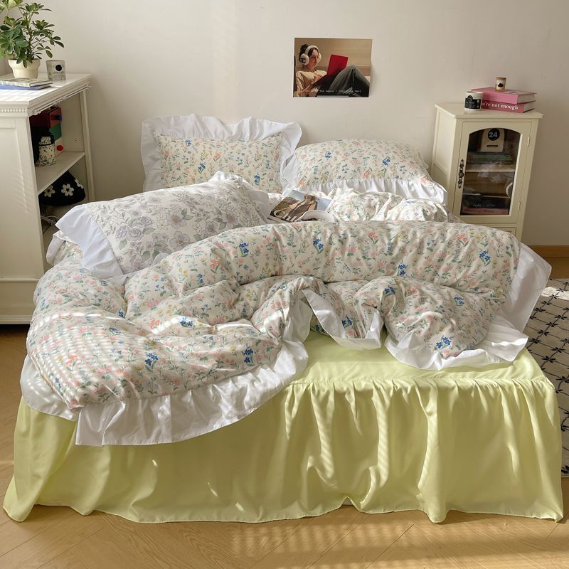 Four-piece Bed Set Washed Cotton Duvet Cover Sheets EX-STOCK Canada