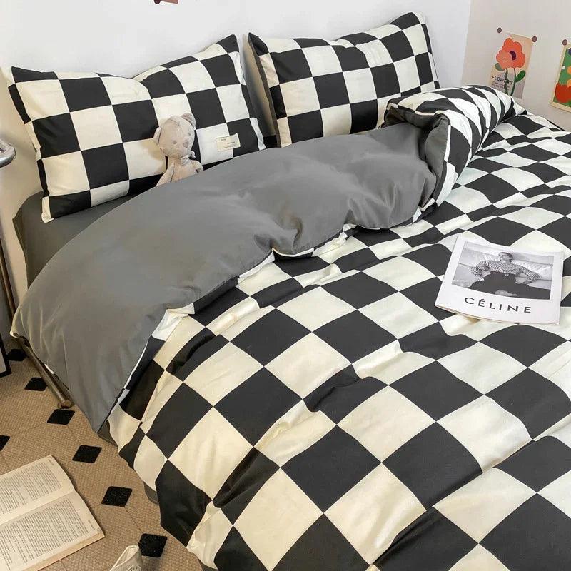 Solid Color Double Stitching Washed Cotton Duvet Cover Bedding EX-STOCK Canada