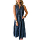 Women's Sleeveless Denim Fashion Retro High Waist Layered Dress - EX-STOCK Canada