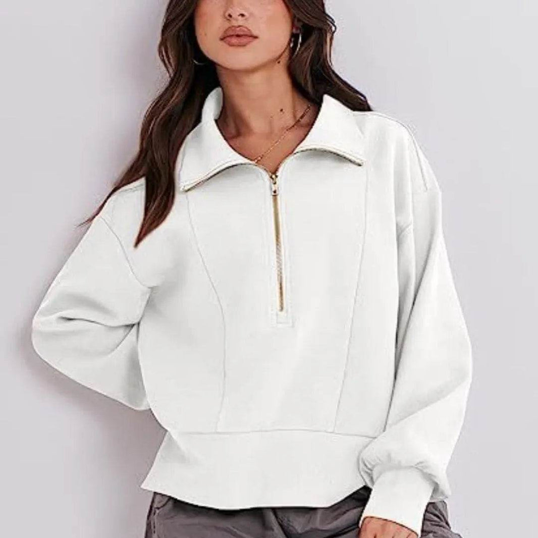 Women's Half Zipper Pullover Long Sleeve Sweatshirt - EX-STOCK Canada
