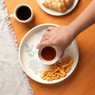 Handcrafted Ceramic Chip And Dip Bowl Stylish Serving Bowl For Parties Gatherings - EX-STOCK Canada