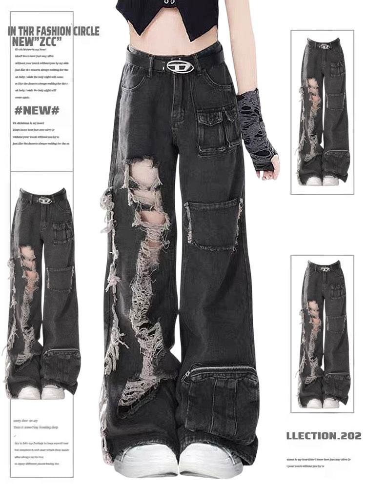 American Street Niche Oversized jeans Cargo pants for women - EX-STOCK Canada