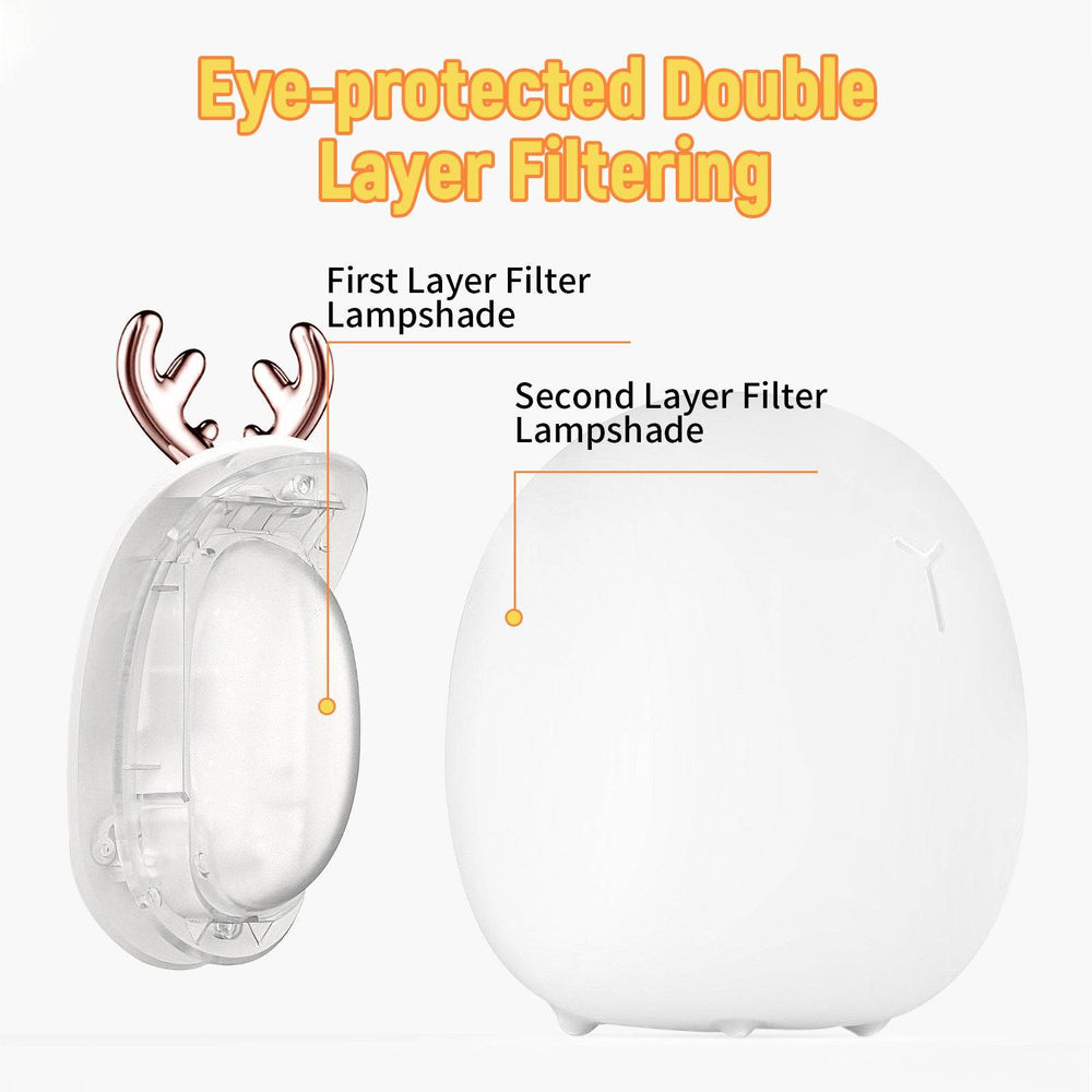 Baby Feeding, Adjustable, Creative, Rabbit, Elk Touch Light, Clap Light, Small Electric Light, Soft Baby Lamp toy - EX-STOCK Canada