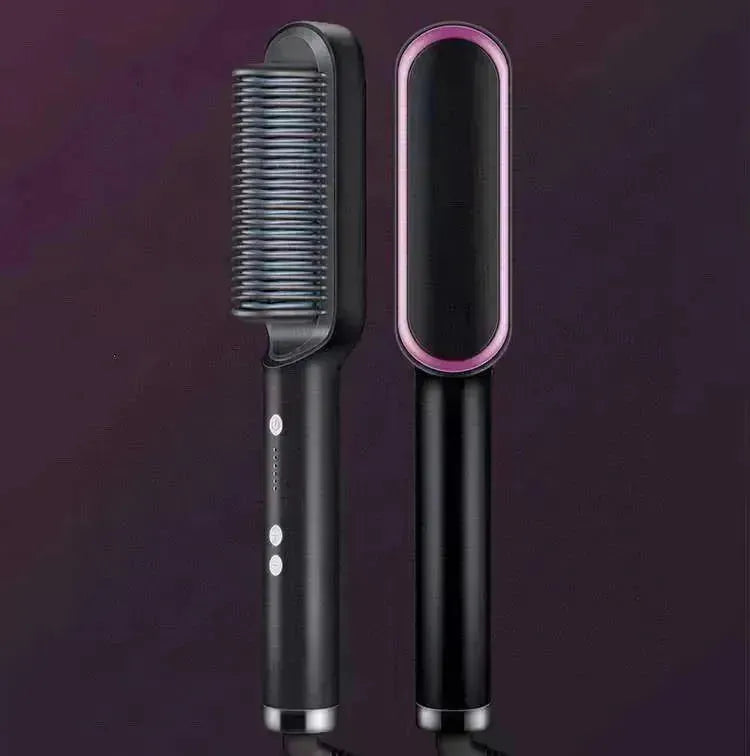 Lisseur de cheveux 2-en-1 Peigne chaud - Brosse électrique rotative à double usage - EX-STOCK CANADA