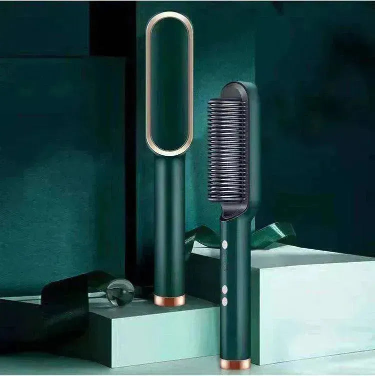 Lisseur de cheveux 2-en-1 Peigne chaud - Brosse électrique rotative à double usage - EX-STOCK CANADA