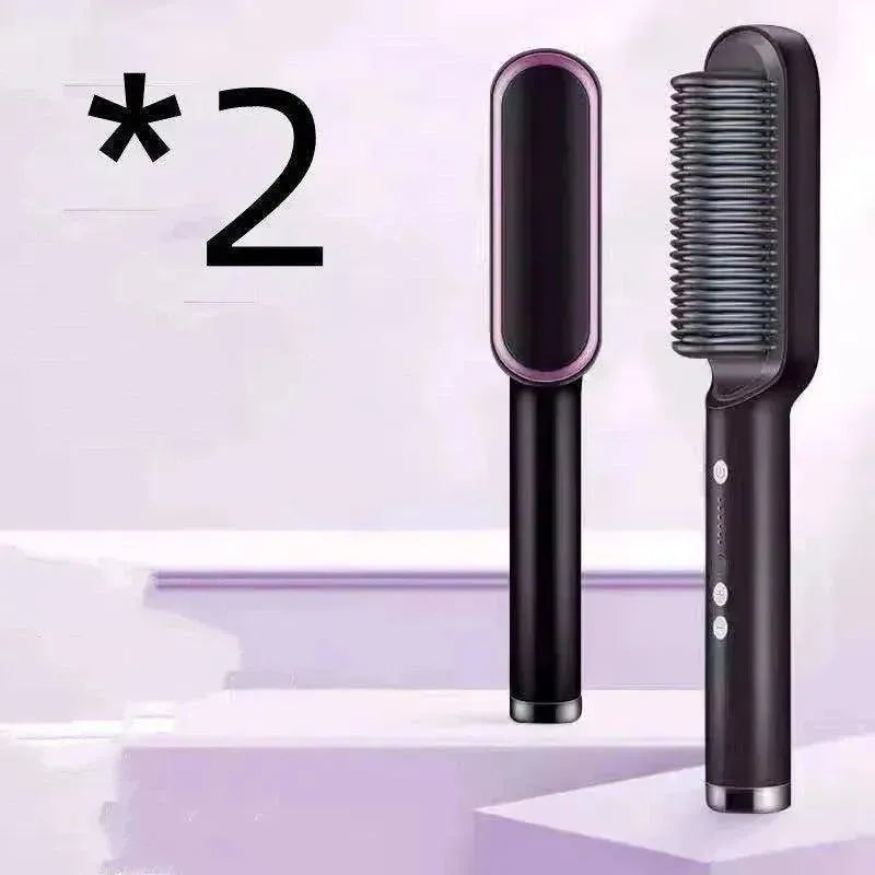 Lisseur de cheveux 2-en-1 Peigne chaud - Brosse électrique rotative à double usage - EX-STOCK CANADA