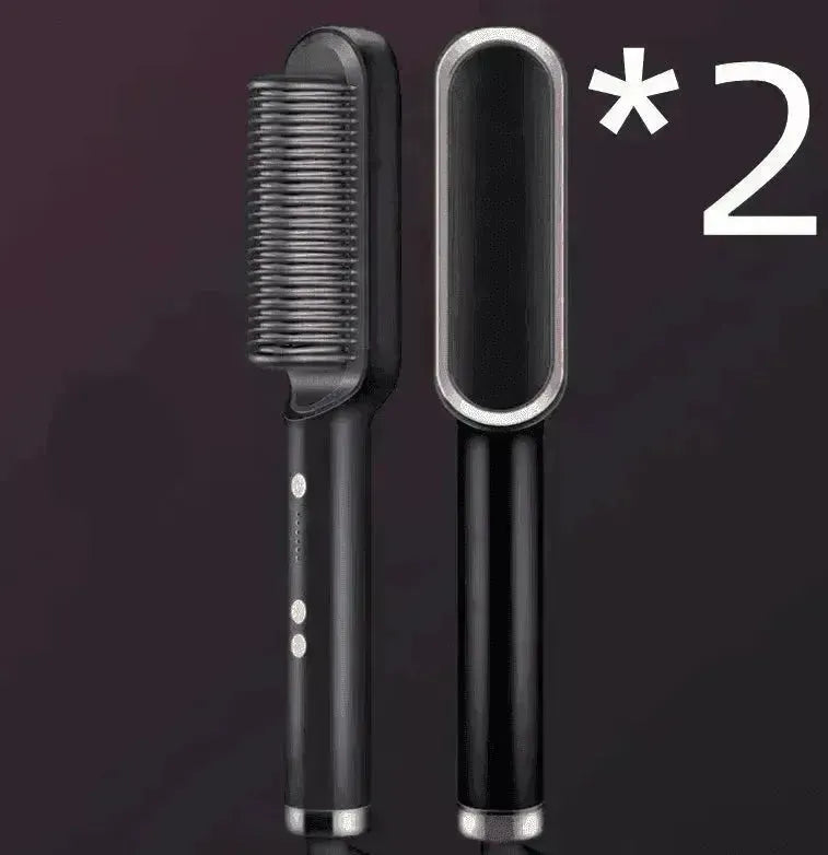 Lisseur de cheveux 2-en-1 Peigne chaud - Brosse électrique rotative à double usage - EX-STOCK CANADA