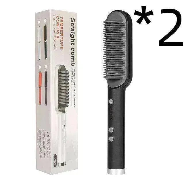 Lisseur de cheveux 2-en-1 Peigne chaud - Brosse électrique rotative à double usage - EX-STOCK CANADA