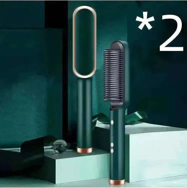 Lisseur de cheveux 2-en-1 Peigne chaud - Brosse électrique rotative à double usage - EX-STOCK CANADA