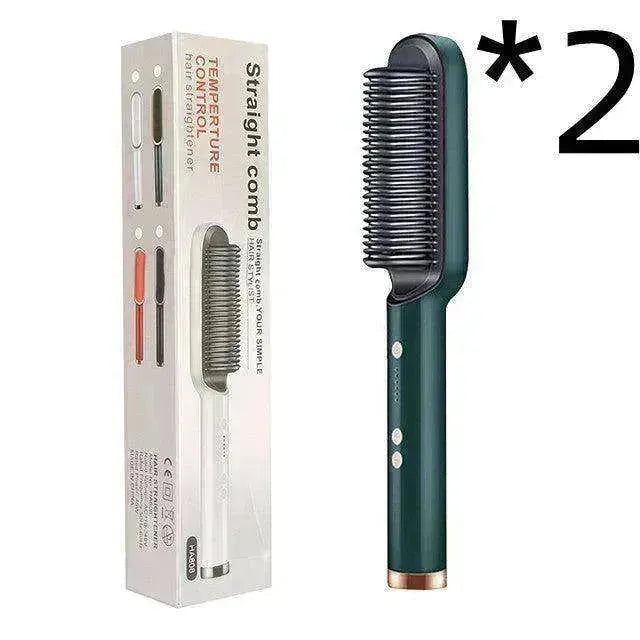 Lisseur de cheveux 2-en-1 Peigne chaud - Brosse électrique rotative à double usage - EX-STOCK CANADA