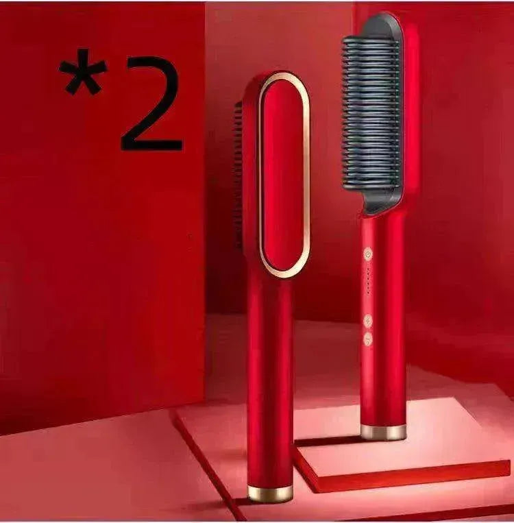 Lisseur de cheveux 2-en-1 Peigne chaud - Brosse électrique rotative à double usage - EX-STOCK CANADA