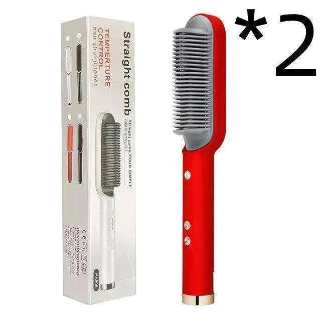 Lisseur de cheveux 2-en-1 Peigne chaud - Brosse électrique rotative à double usage - EX-STOCK CANADA