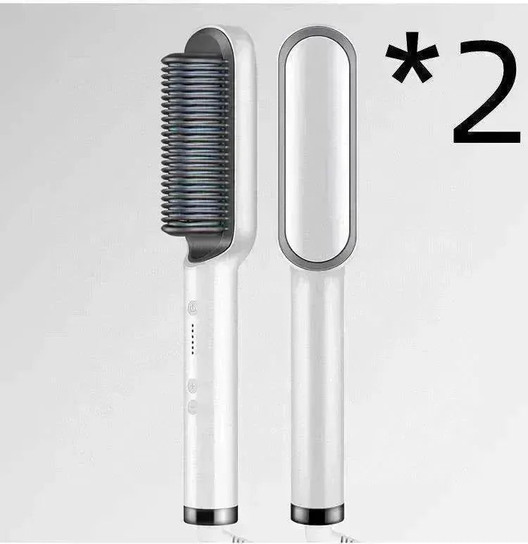 Lisseur de cheveux 2-en-1 Peigne chaud - Brosse électrique rotative à double usage - EX-STOCK CANADA