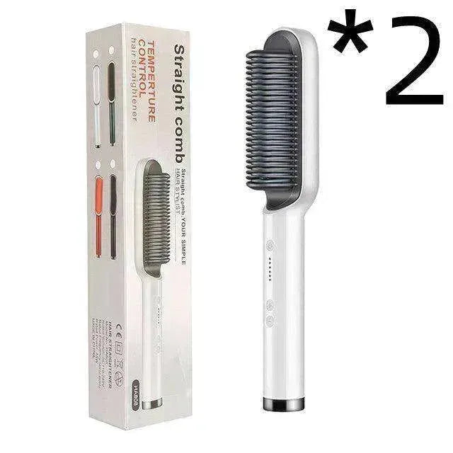 Lisseur de cheveux 2-en-1 Peigne chaud - Brosse électrique rotative à double usage - EX-STOCK CANADA