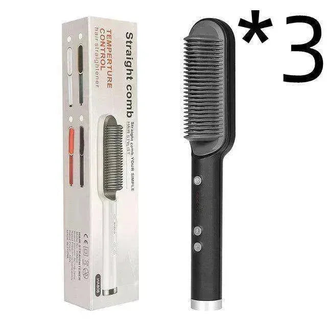 Lisseur de cheveux 2-en-1 Peigne chaud - Brosse électrique rotative à double usage - EX-STOCK CANADA