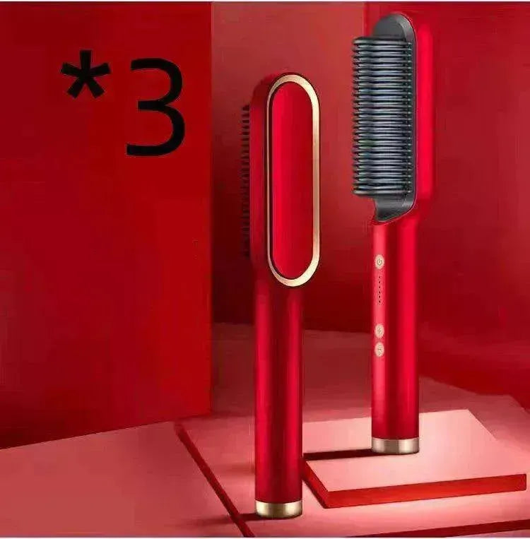 Lisseur de cheveux 2-en-1 Peigne chaud - Brosse électrique rotative à double usage - EX-STOCK CANADA