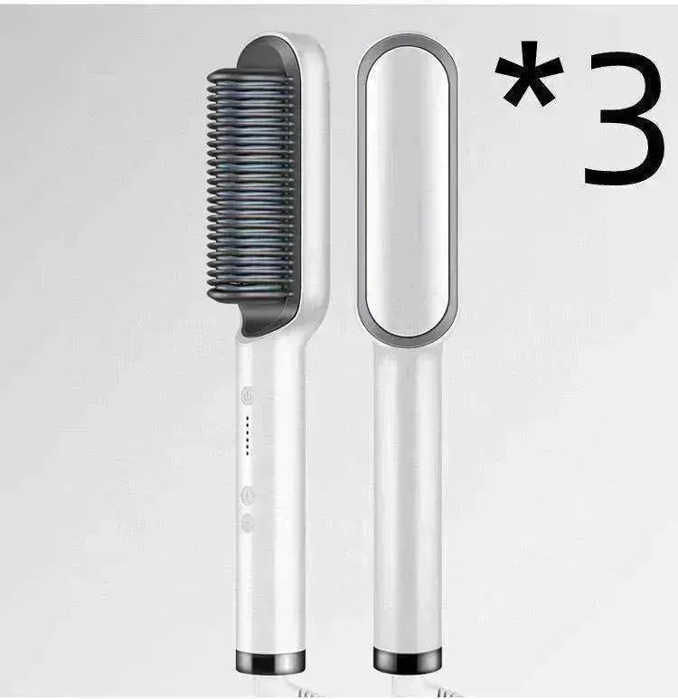 Lisseur de cheveux 2-en-1 Peigne chaud - Brosse électrique rotative à double usage - EX-STOCK CANADA