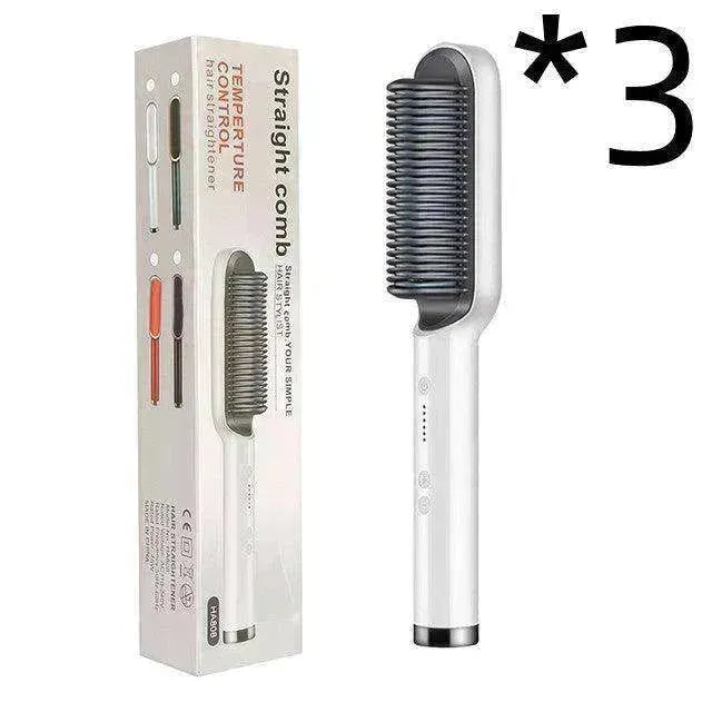 Lisseur de cheveux 2-en-1 Peigne chaud - Brosse électrique rotative à double usage - EX-STOCK CANADA