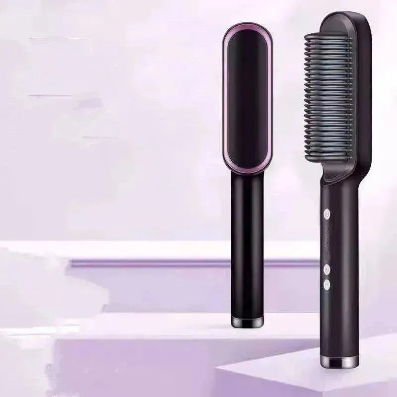 Lisseur de cheveux 2-en-1 Peigne chaud - Brosse électrique rotative à double usage - EX-STOCK CANADA