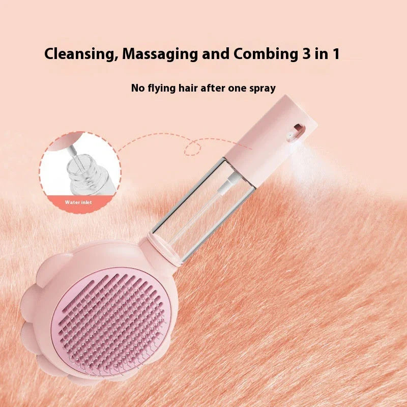 2 In 1 Self Cleaning Dog Brush Comb With Spray Pets Grooming Hair Remover Combs Brush Floating Hair Pet Grooming Brush Pet Products EX-STOCK Canada