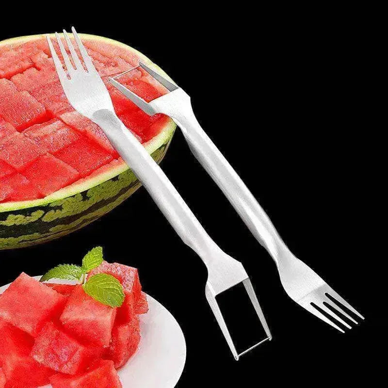 2-in-1-Schneider Mehrzweck-Edelstahl-Wassermelonen-Gabel - EX-STOCK Canada