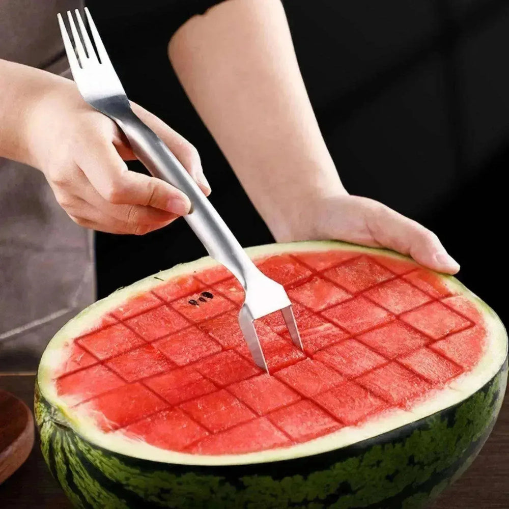 2-in-1-Schneider Mehrzweck-Edelstahl-Wassermelonen-Gabel - EX-STOCK Canada