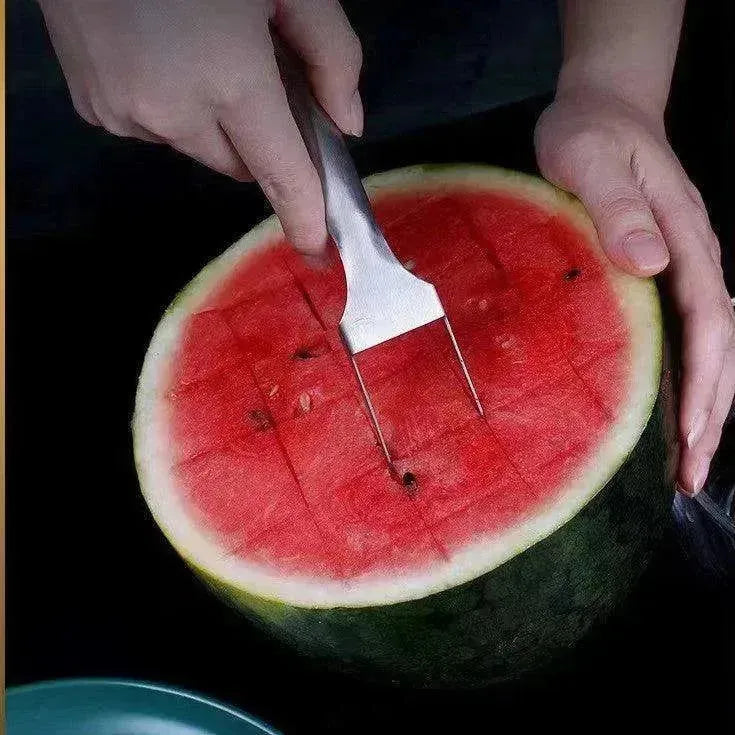 2-in-1-Schneider Mehrzweck-Edelstahl-Wassermelonen-Gabel - EX-STOCK Canada