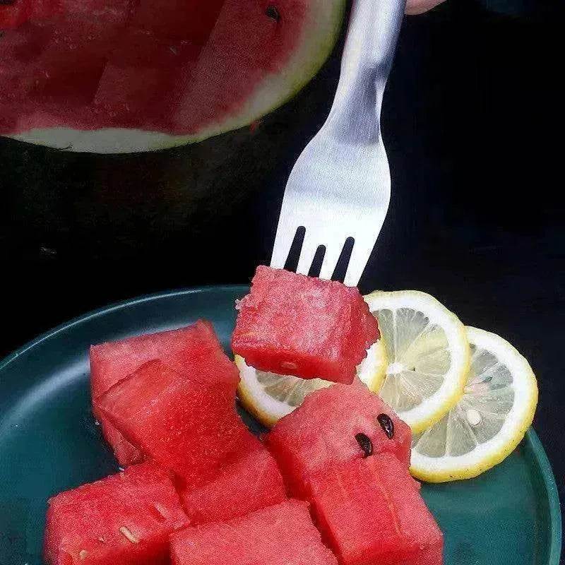 2 In 1 Slicer Multi purpose Stainless Steel Watermelon Fork - EX-STOCK Canada