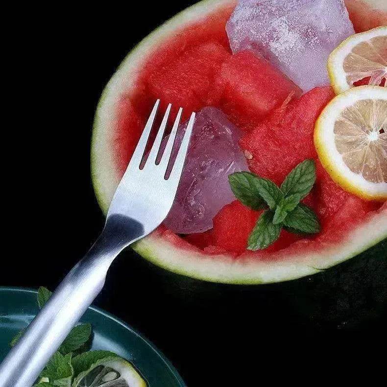2 In 1 Slicer Multi purpose Stainless Steel Watermelon Fork - EX-STOCK Canada