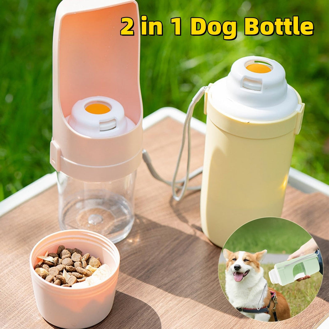 2 In 1 Travel Dog Water Bottle Pet Water Dispenser Feeder Drinking Feeder Dog Outing Water Feeder Pets Outdoor Portable Cup Pet Products EX-STOCK Canada