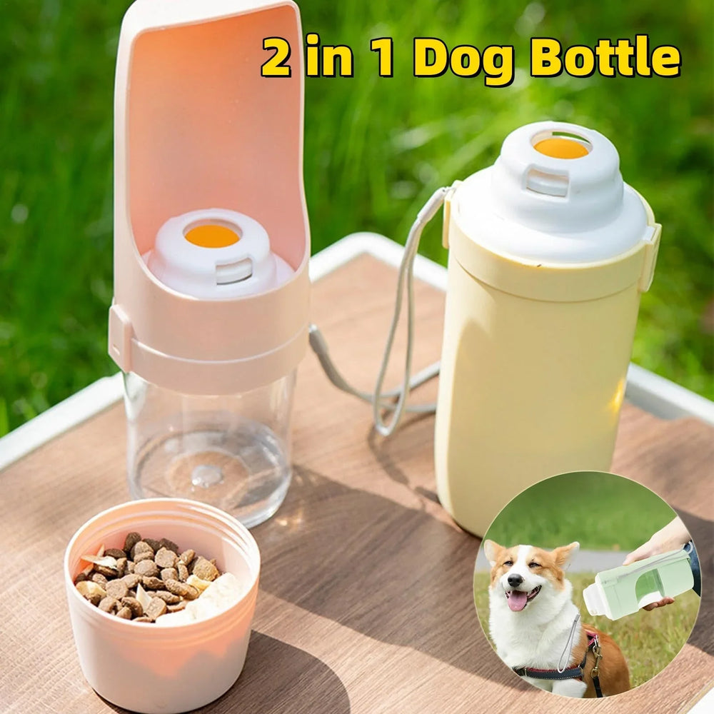 2 In 1 Travel Dog Water Bottle Pet Water Dispenser Feeder Drinking Feeder Dog Outing Water Feeder Pets Outdoor Portable Cup Pet Products EX-STOCK Canada