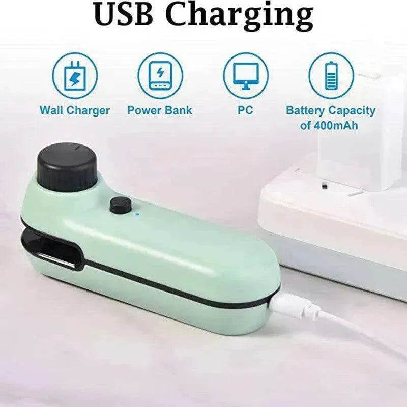 2-in-1 Mini Bag Sealer & Cutter: Rechargeable Heat Seal - EX-STOCK Canada