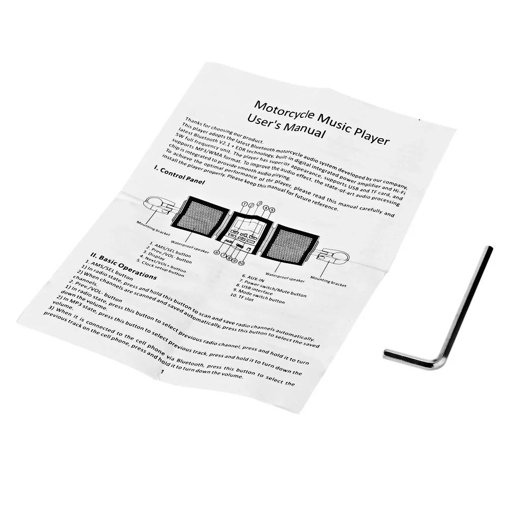 Motorcycle MP3 Music Player Speakers Motorbike Bluetooth Stereo Speaker FM Radio Waterproof Adjustable Bracket Audio Player EX-STOCK Canada