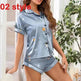 Floral Pyjamas – Satin Camisole and Shorts Sleepwear Set - EX-STOCK Canada