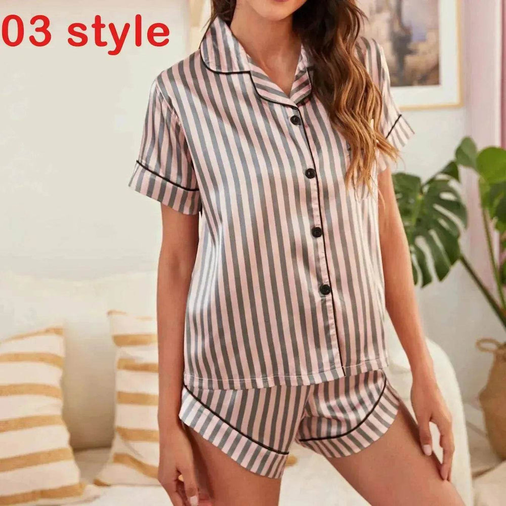 Floral Pyjamas – Satin Camisole and Shorts Sleepwear Set - EX-STOCK Canada
