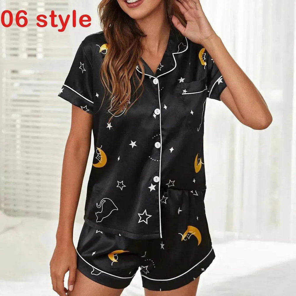 Floral Pyjamas – Satin Camisole and Shorts Sleepwear Set - EX-STOCK Canada