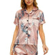 Floral Pyjamas – Satin Camisole and Shorts Sleepwear Set - EX-STOCK Canada