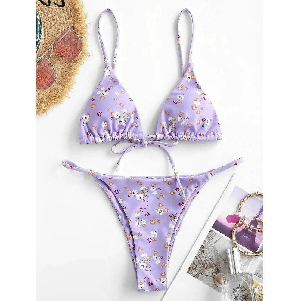 2025 Summer Vibe Flowers Print Charming Bikini for Beach Swimming Fashion Push Up Swimsuit Womens Clothing - EX-STOCK Canada