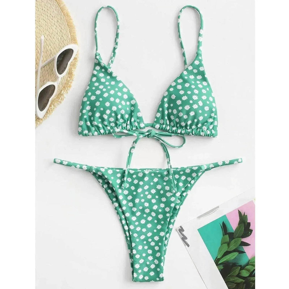2025 Summer Vibe Flowers Print Charming Bikini for Beach Swimming Fashion Push Up Swimsuit Womens Clothing - EX-STOCK Canada