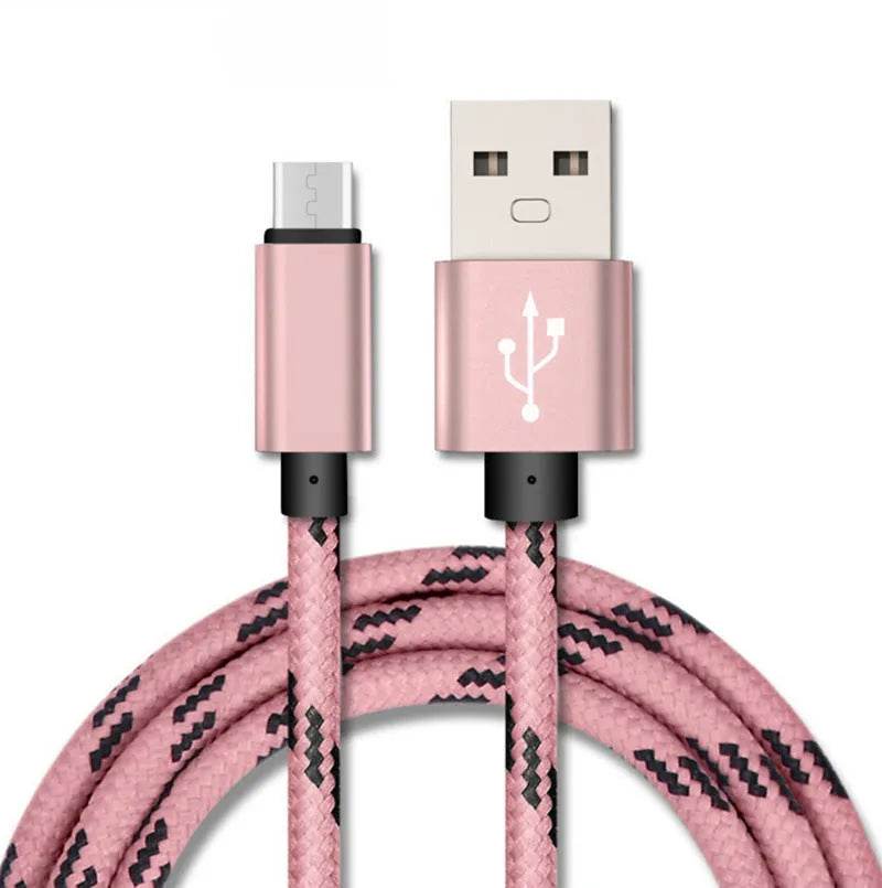 Nylon Braided Lattice Resistant Mobile Phone Data Cable Charging Cable - EX-STOCK Canada