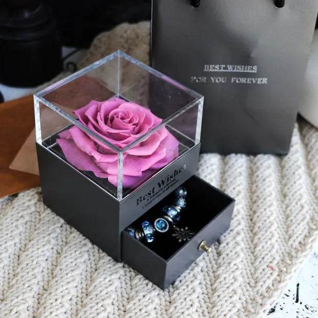 Eternal Flower Rose Jewelry Box for Birthday Presents Valentines Day Wedding Gift Box - EX-STOCK Canada