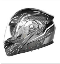 Bluetooth Modular Flip-Up Motorcycle Helmet with FM Radio & Dual Lens | M–XXL