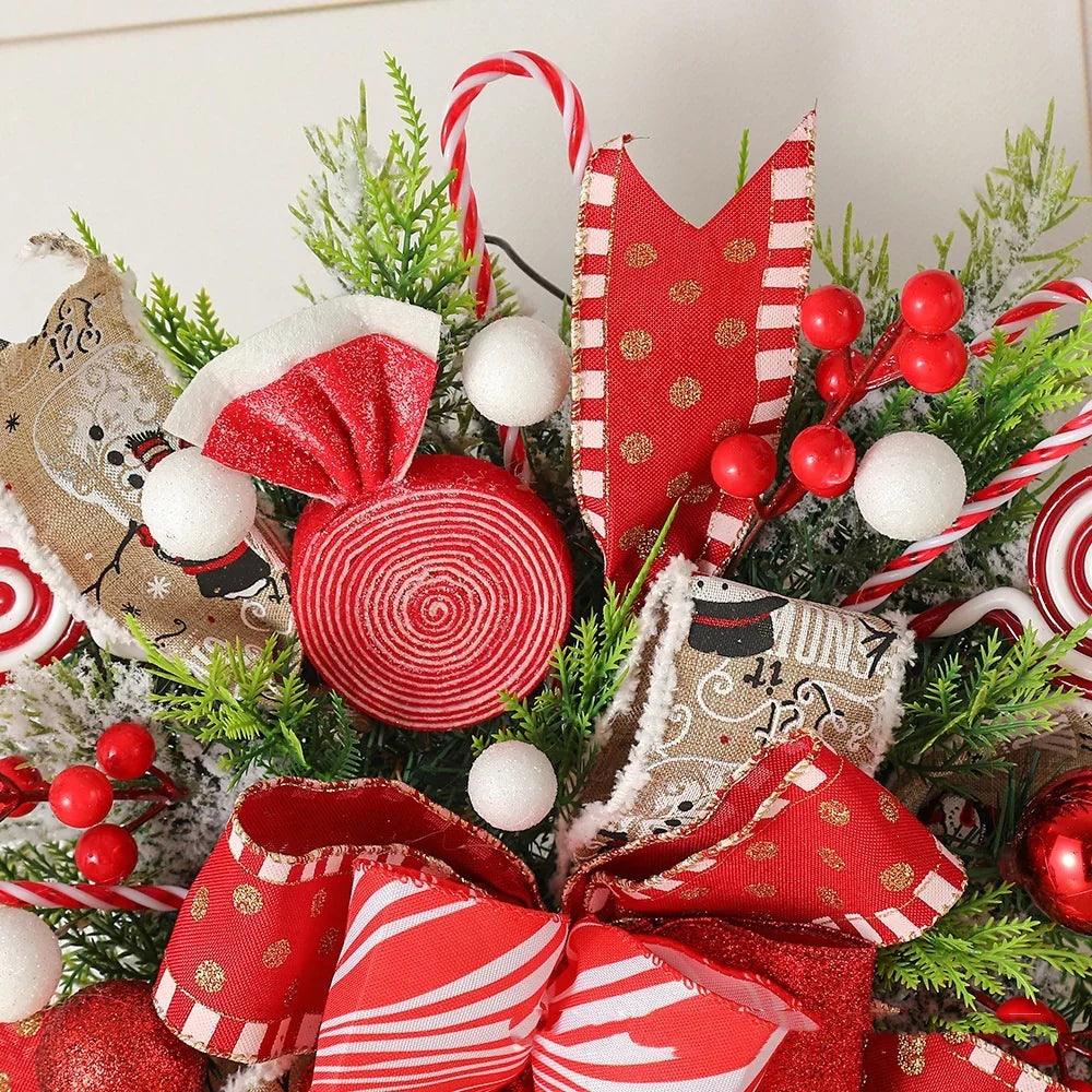 عقد عيد الميلاد وحلوى شجرة رأسًا على عقب زينة اصطناعية لعيد الميلاد زخرفة للمنزل الشرفة النافذة الباب تعليق حائطEX-STOCK Canada