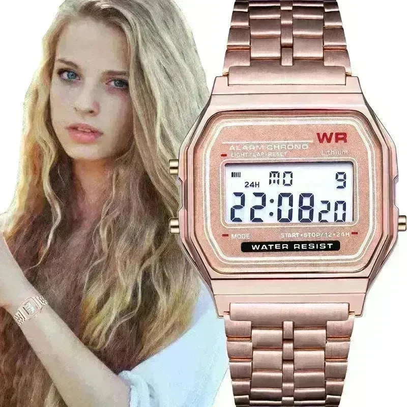 WR F91W Stainless Steel chain Electronic Watch - EX-STOCK CANADA
